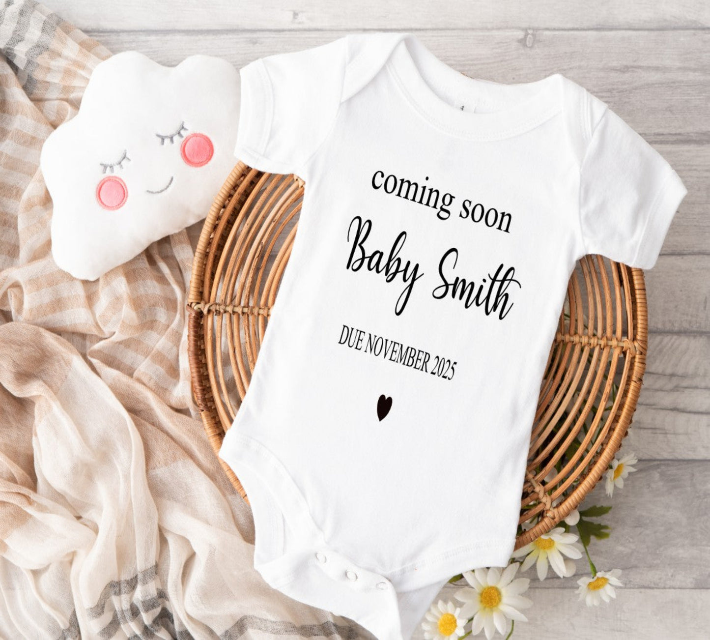 personalised baby announcement vest
