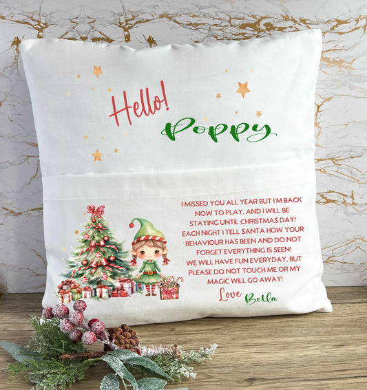girl elf arrival pocket cushion