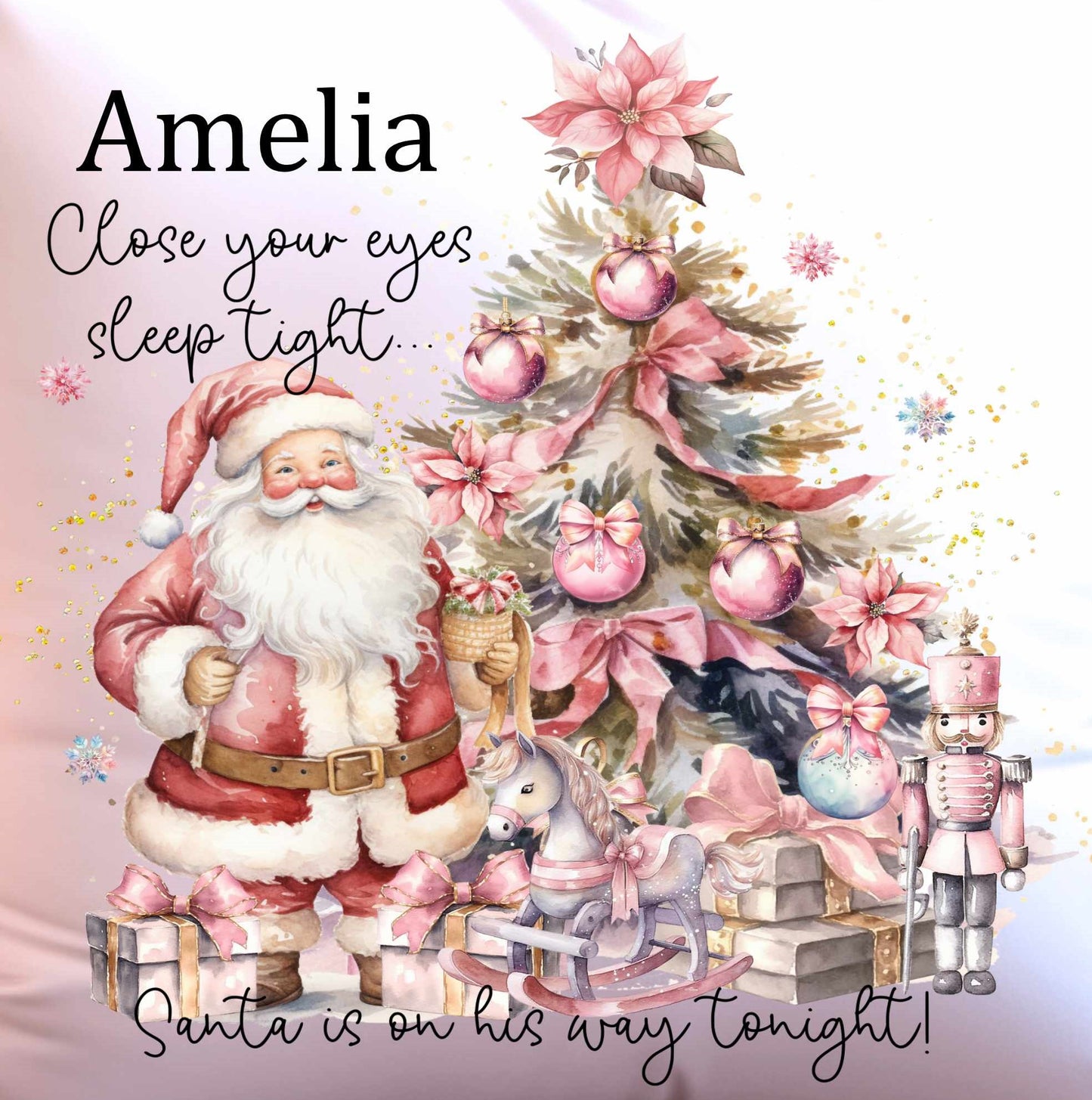 pink santa theme close up