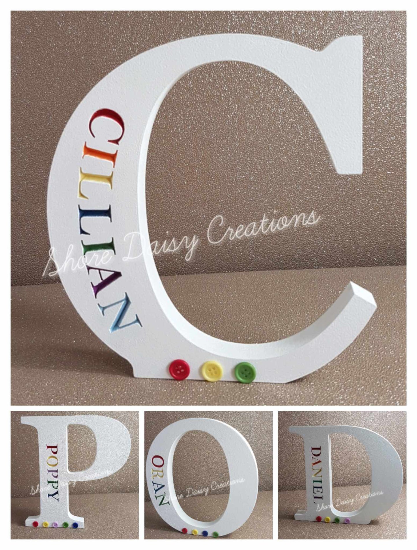 rainbow wooden letters