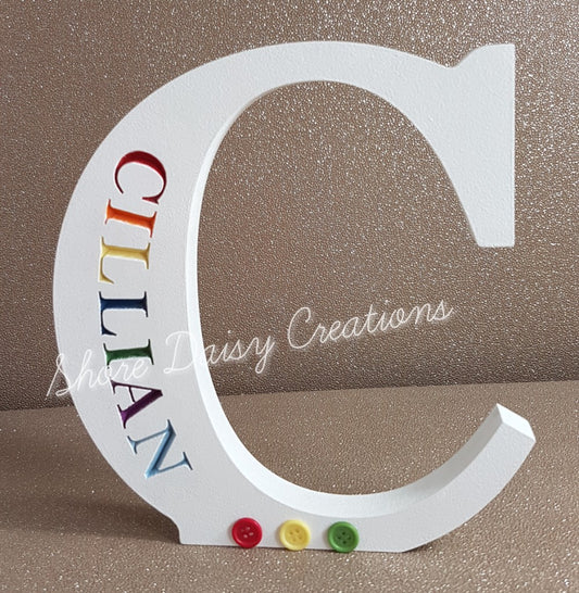 wooden rainbow letter c