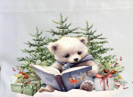 polar bear cushion close up