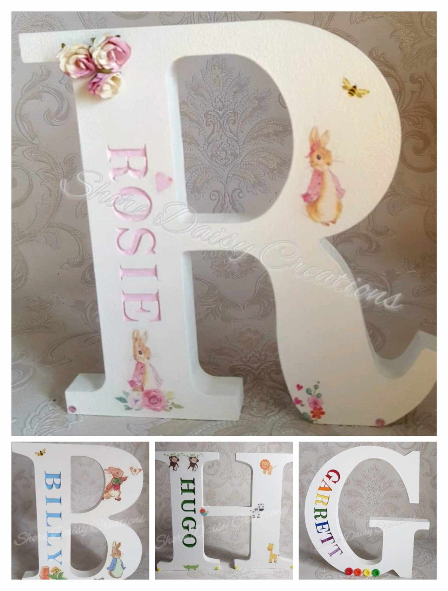 collage of wooden name letters