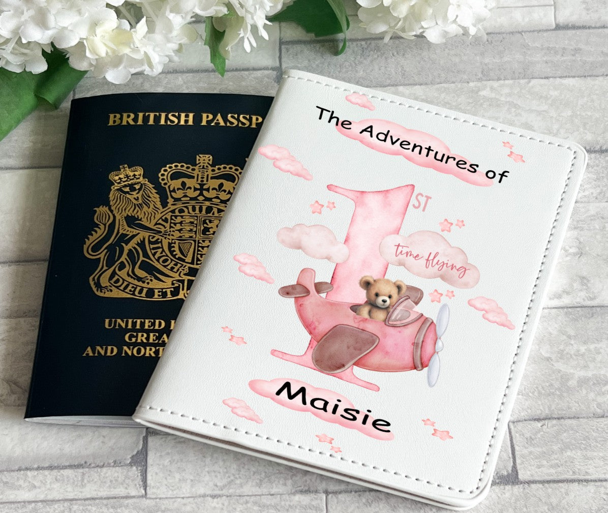 Personalised Passport Cover - First Time Flying (2 colours available)
