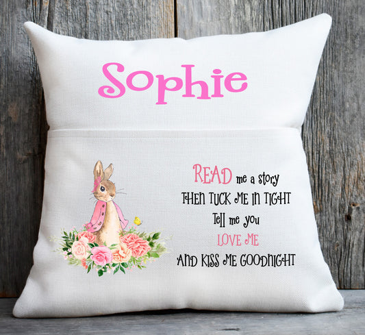pink rabbit pocket cushion 