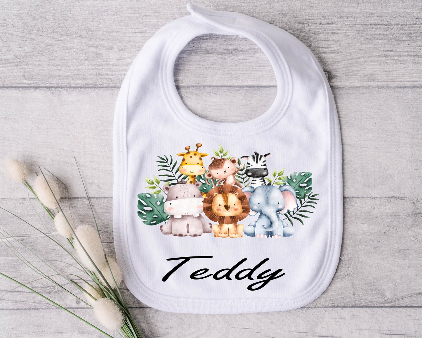 Personalised Safari Themed Bibs