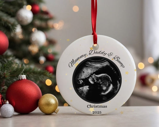 Personalised Bump's First Christmas Bauble