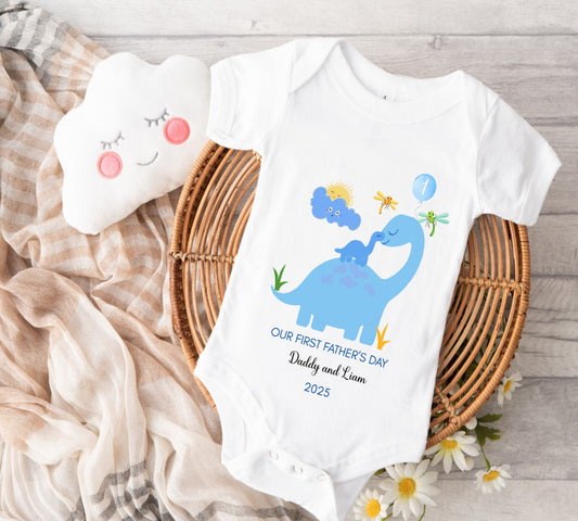 baby vest father's day blue