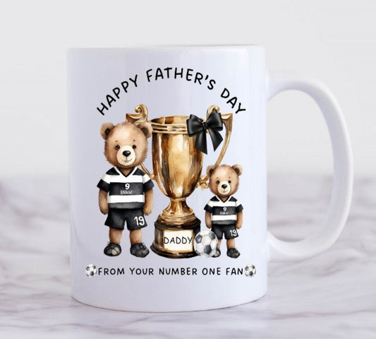 football daddy mug with teddy theme