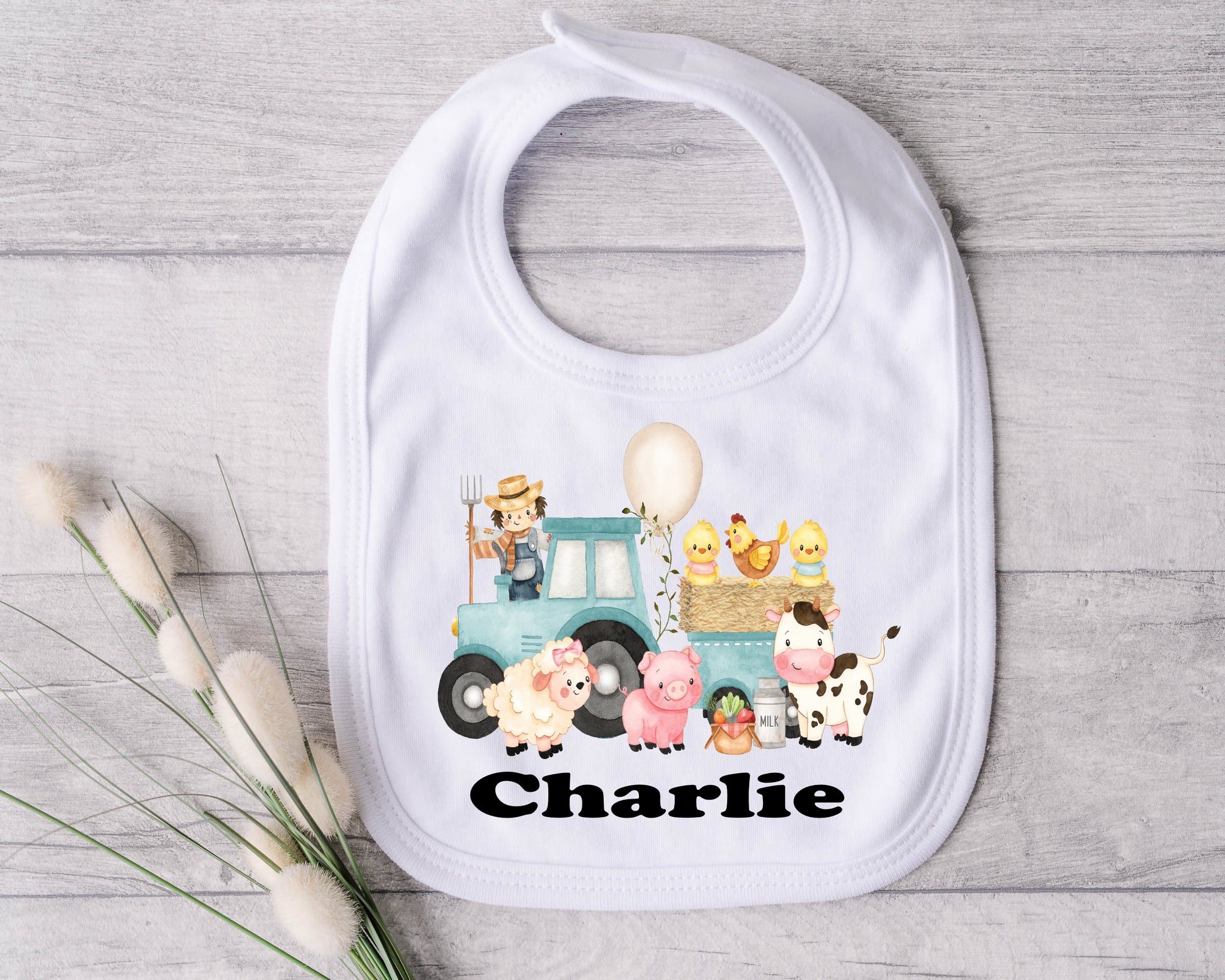 blue tractor bib