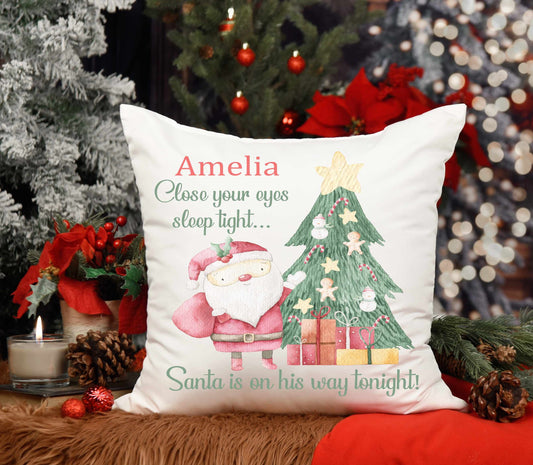 santa christmas eve cushion