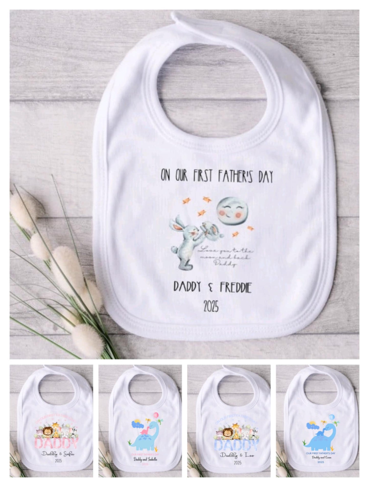 Personalised Father's Day Bibs - Assorted Designs