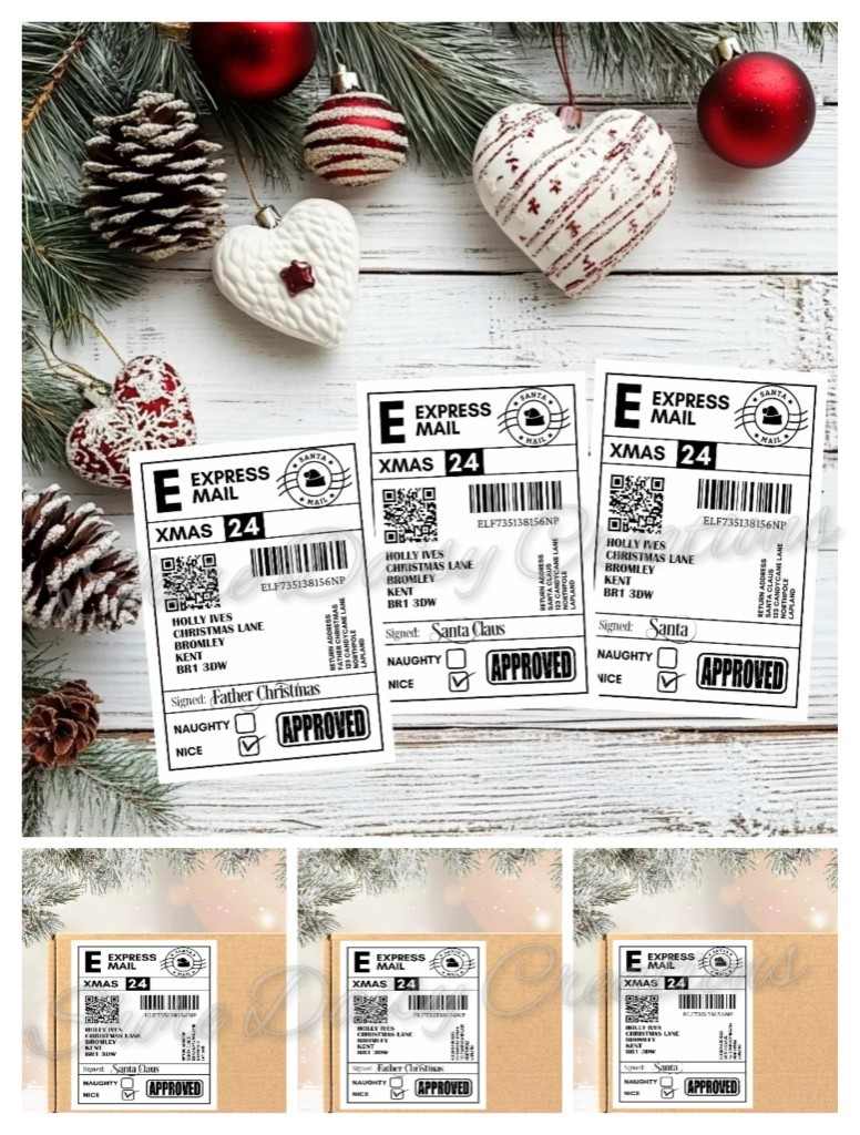 christmas eve postage labels