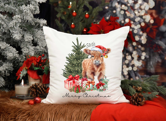 christmas cow cushion