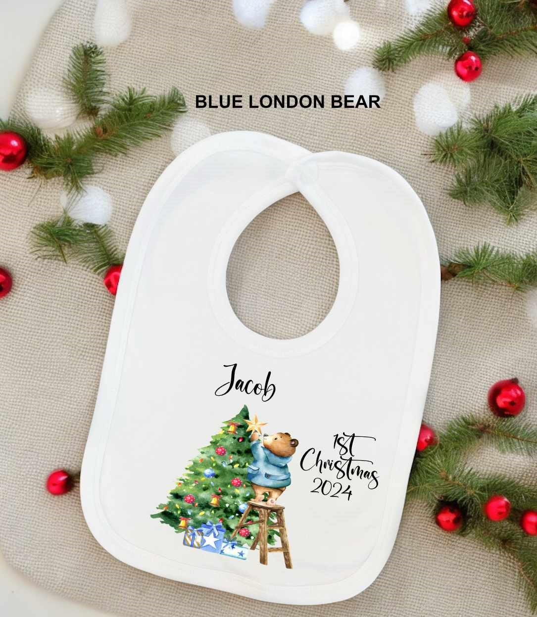 1st christmas baby bib