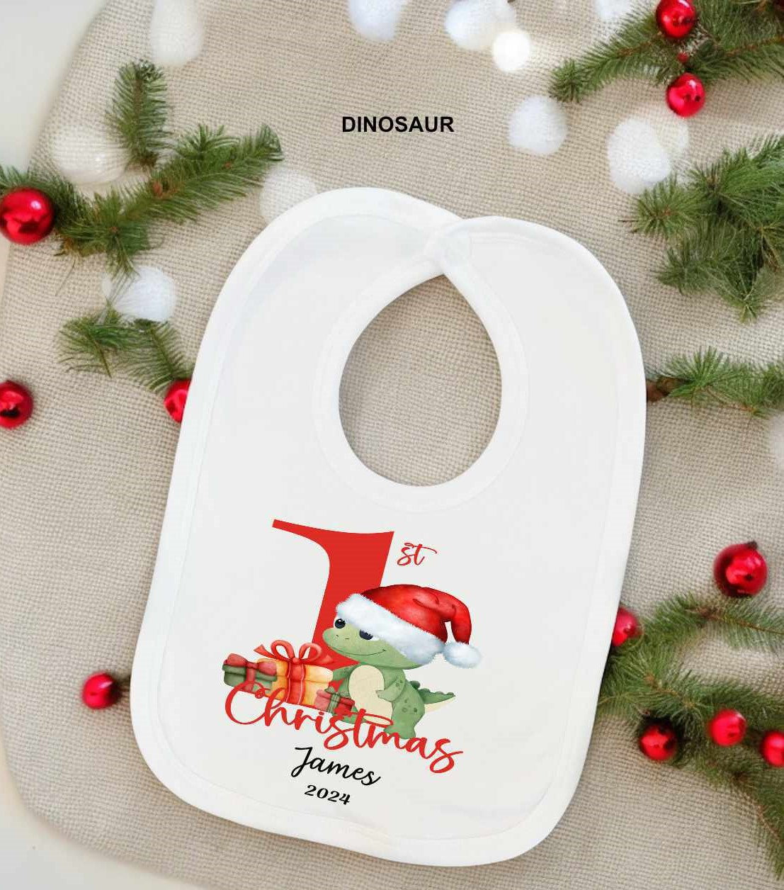 1st christmas baby bib