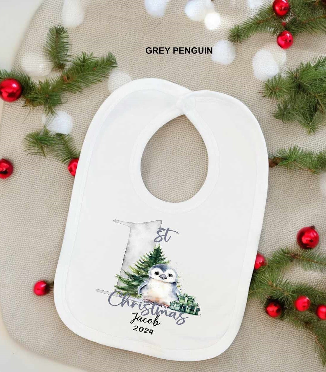 1st christmas baby bib