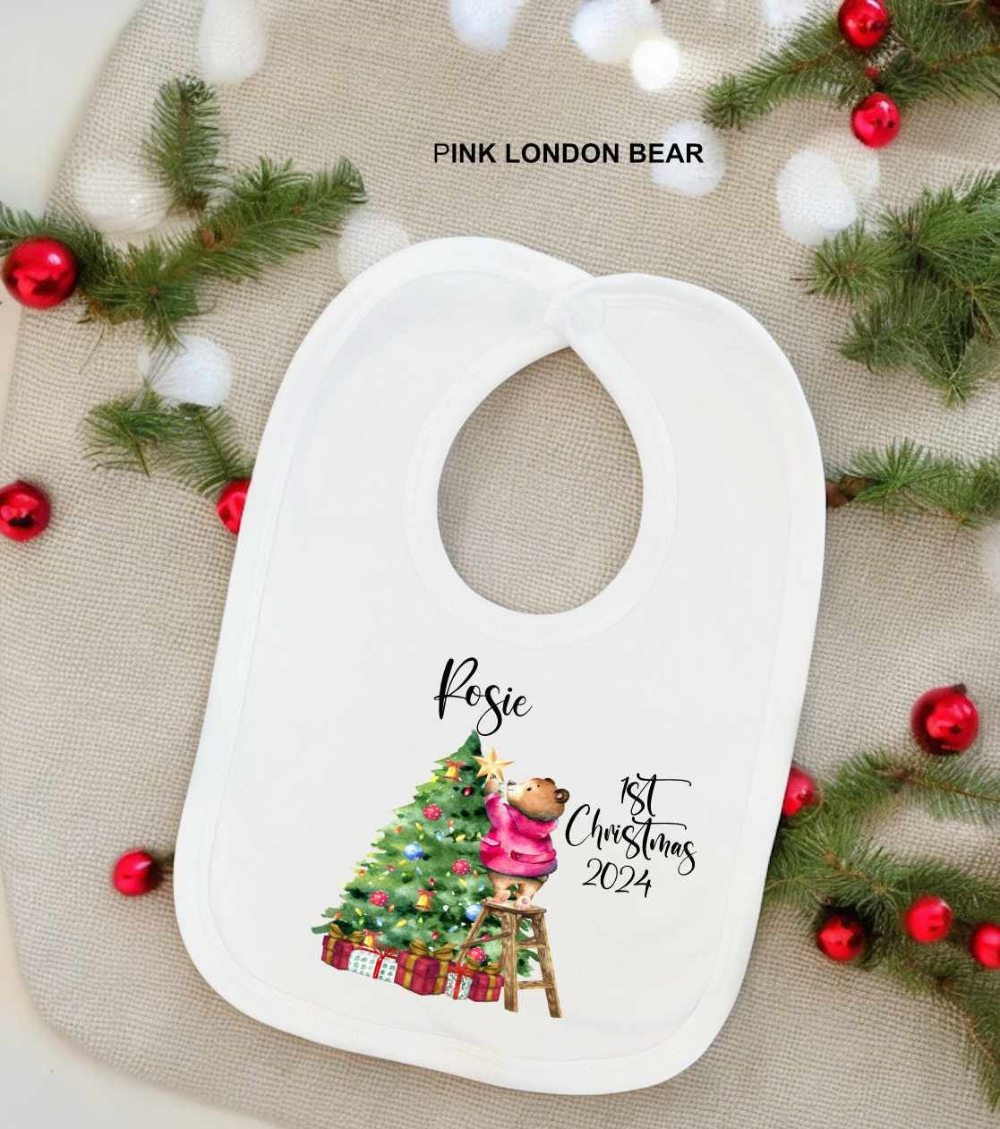 1st christmas baby bib