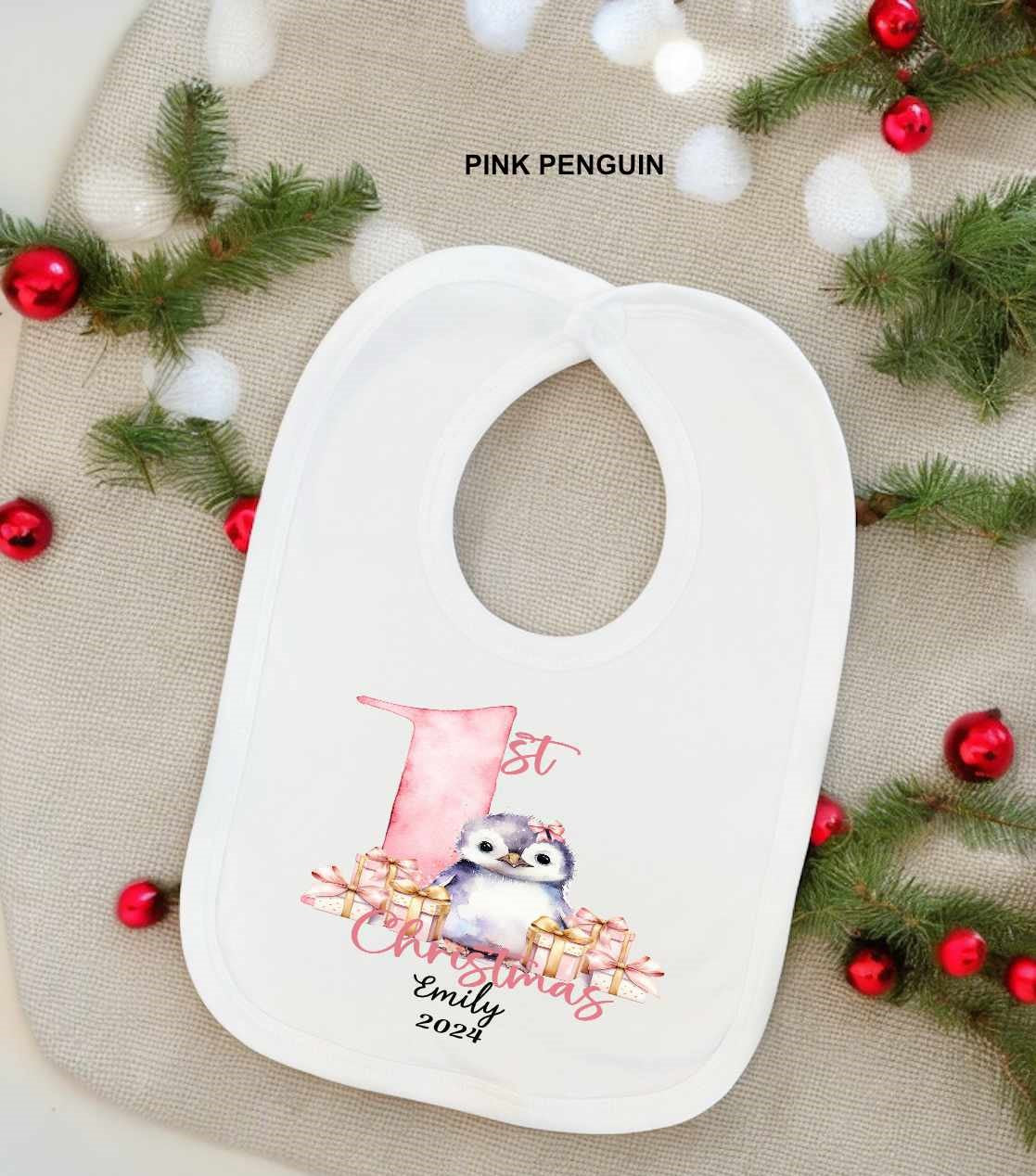 1st christmas baby bib