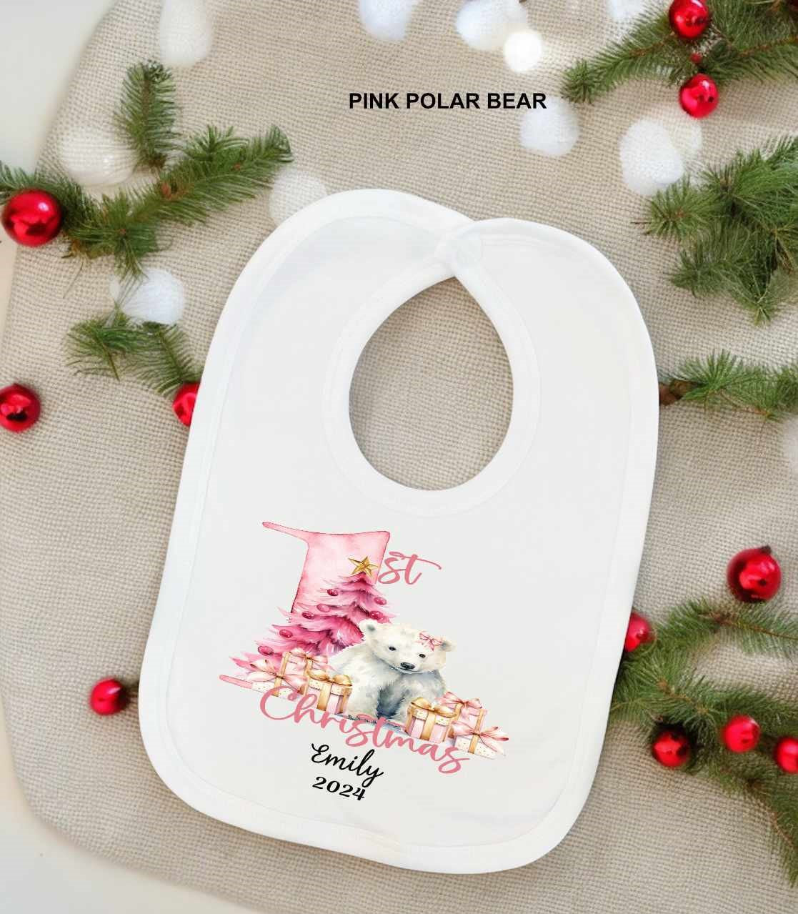 1st christmas baby bib