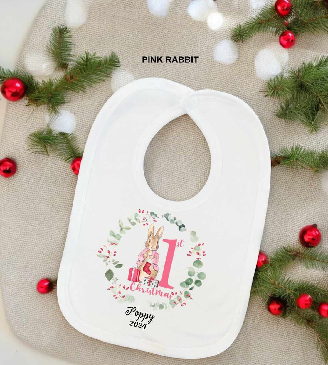 1st christmas baby bib