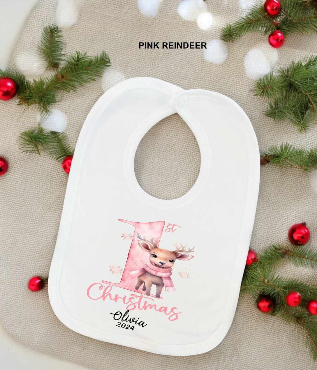 1st christmas baby bib