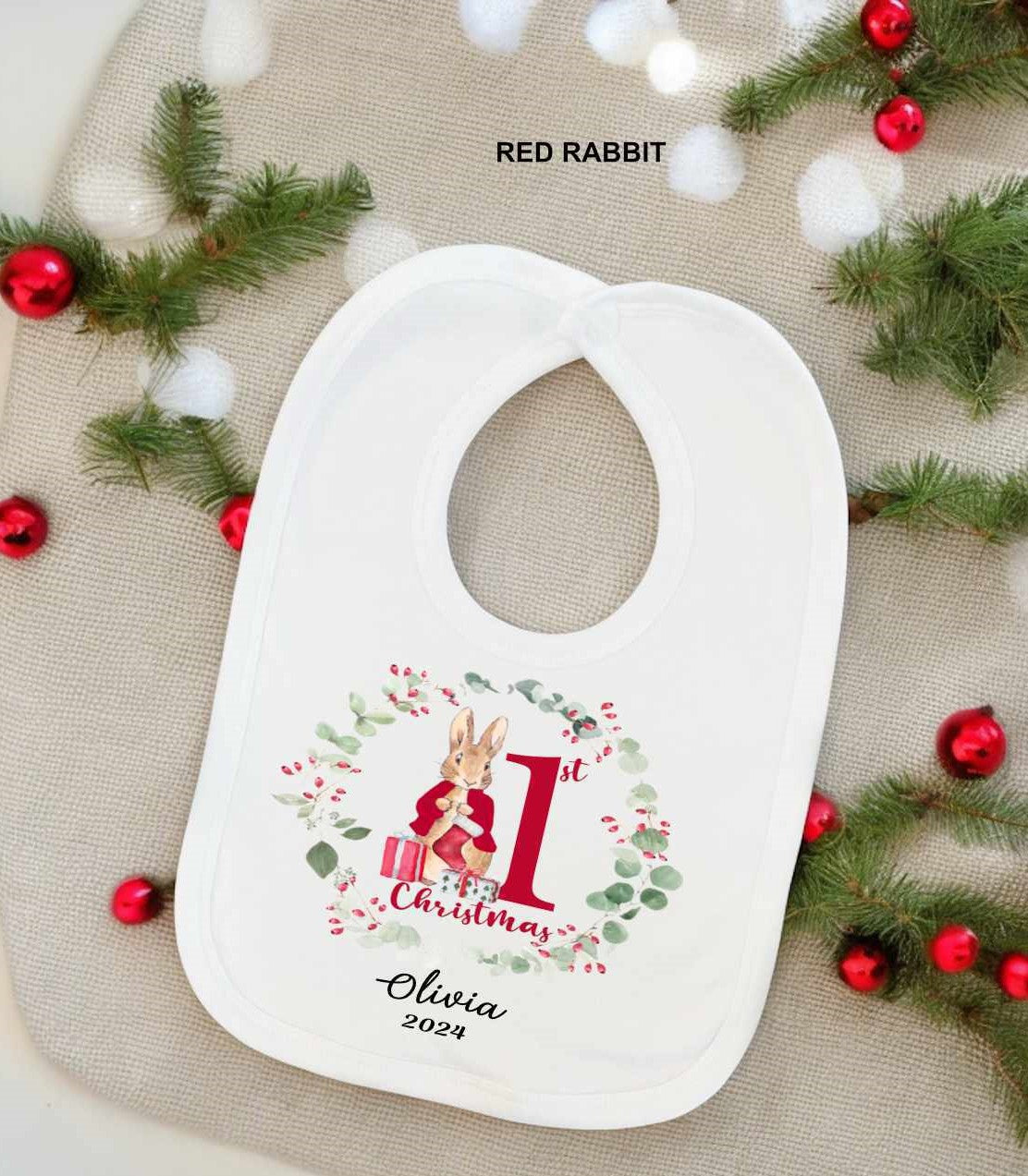 1st christmas baby bib
