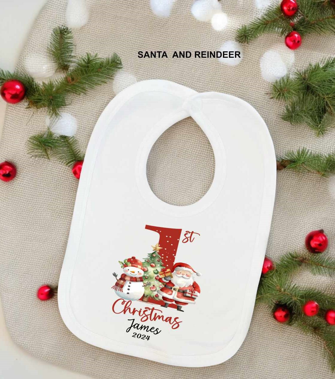 1st christmas baby bib