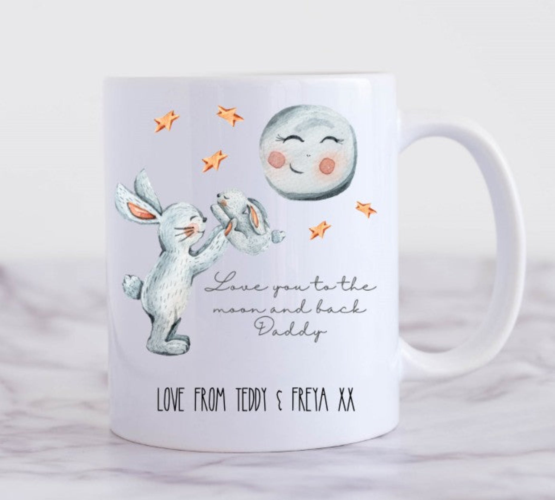 love you to the moon and back theme mug