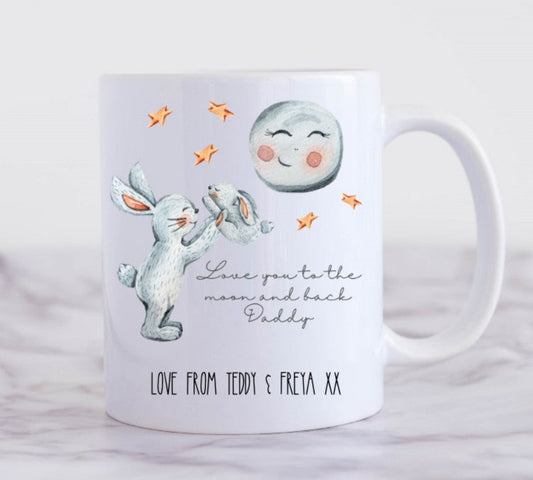 love you to the moon and back theme mug
