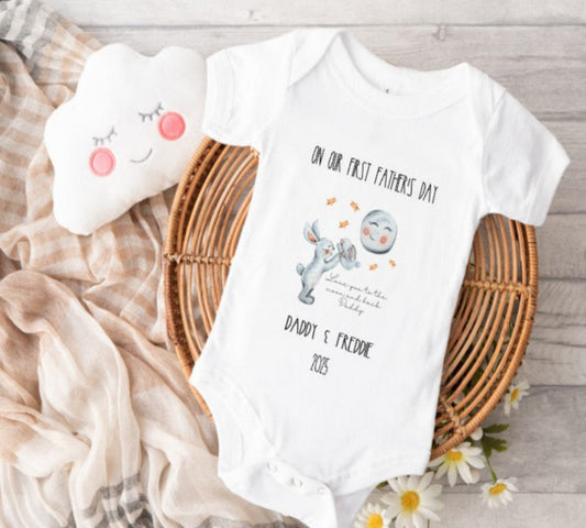 first father's day love you to the moon and back daddy vest