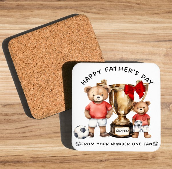 dad coaster red football stripes
