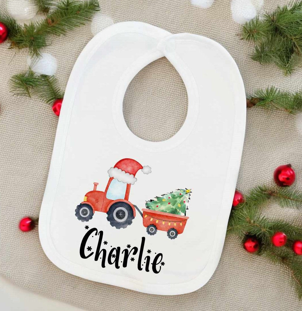 red christmas tractor
