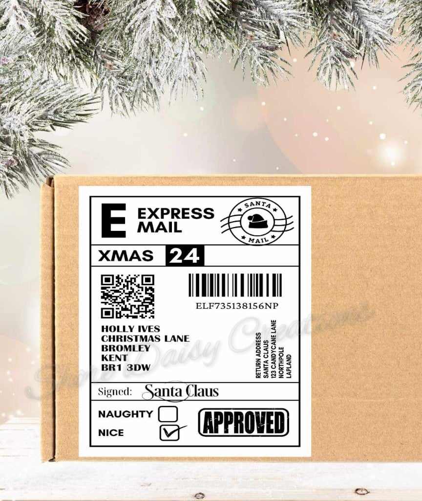 santa claus postage label