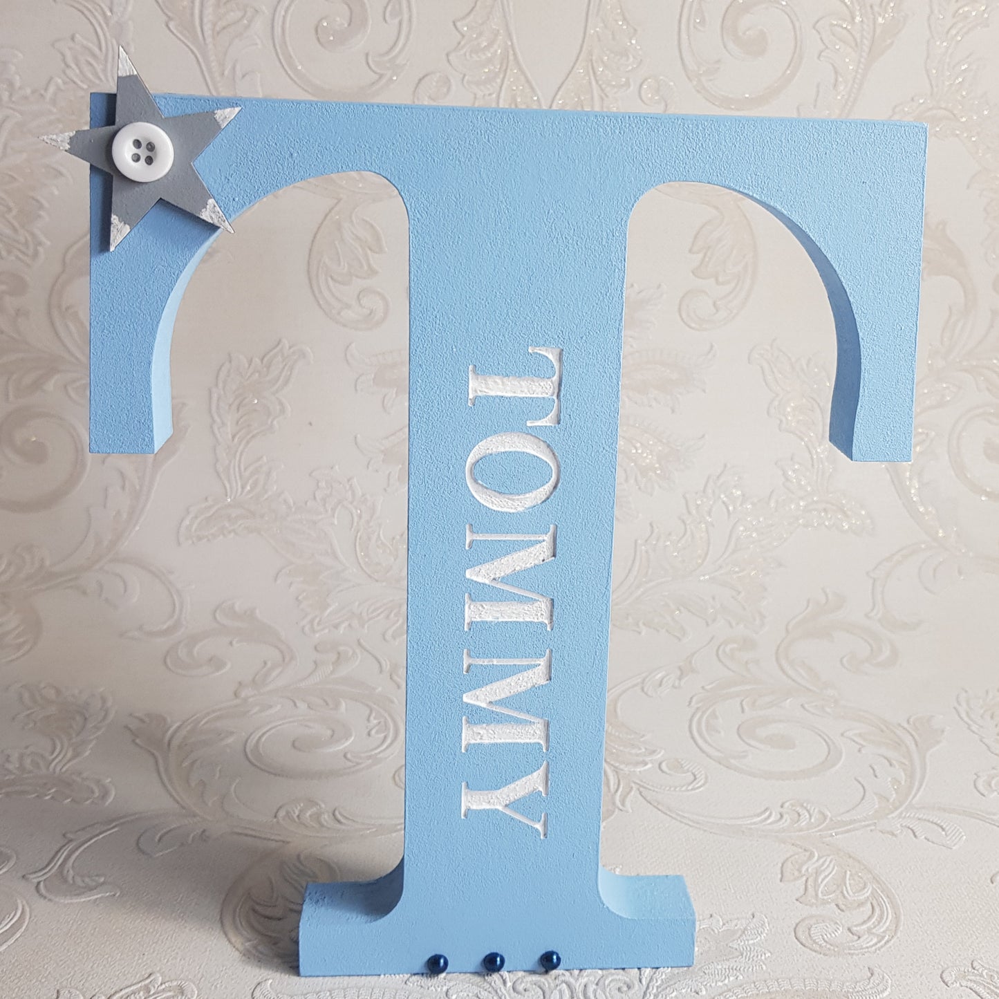 personalised freestanding wooden letter