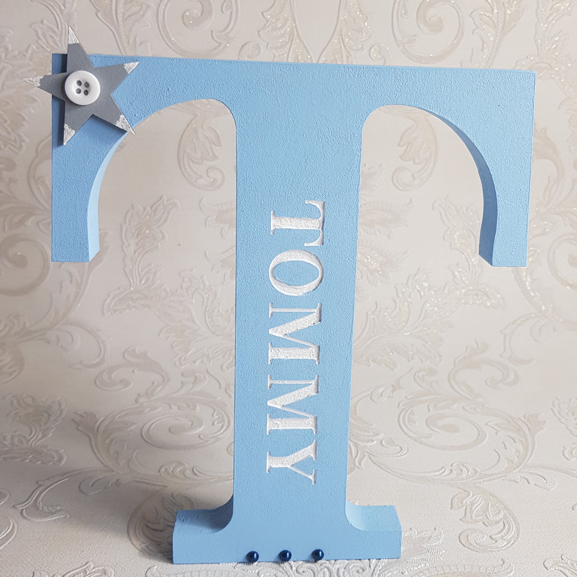 personalised freestanding wooden letter