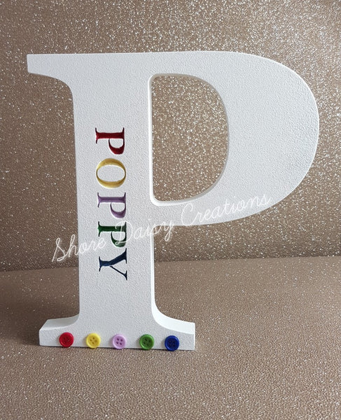 Personalised Freestanding Wooden Name Letters (Rainbow)