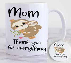 Personalised Mother's Day Mug and Coaster Set (Sloth)
